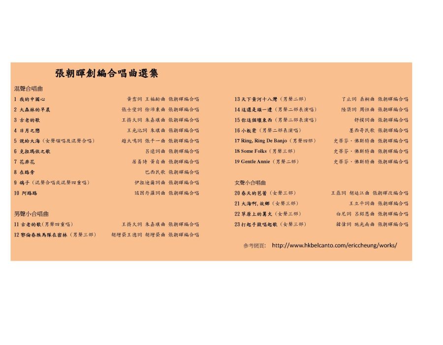 張朝暉創編合唱曲選集_L